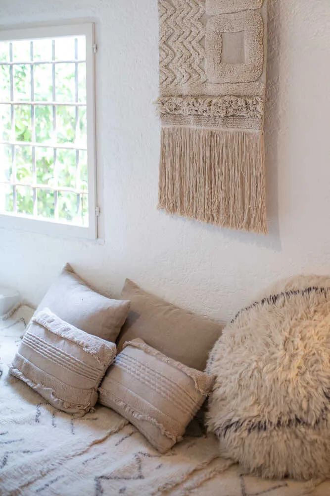Lorena Canals Knitted Cushion Air Dune White