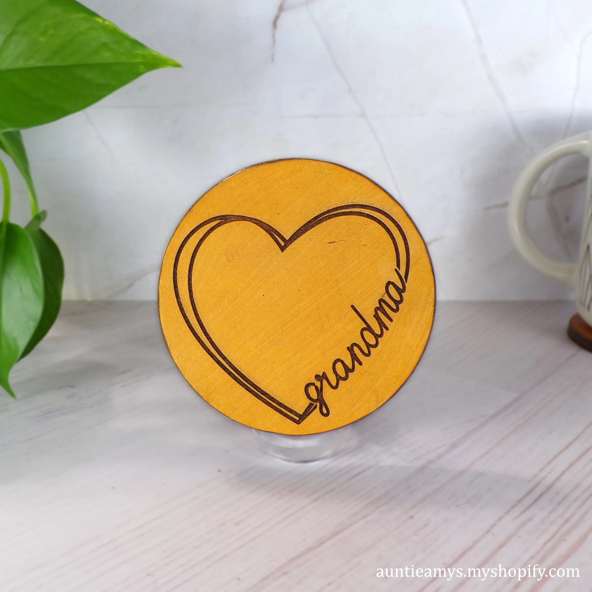 Love Grandma - Leather Coaster