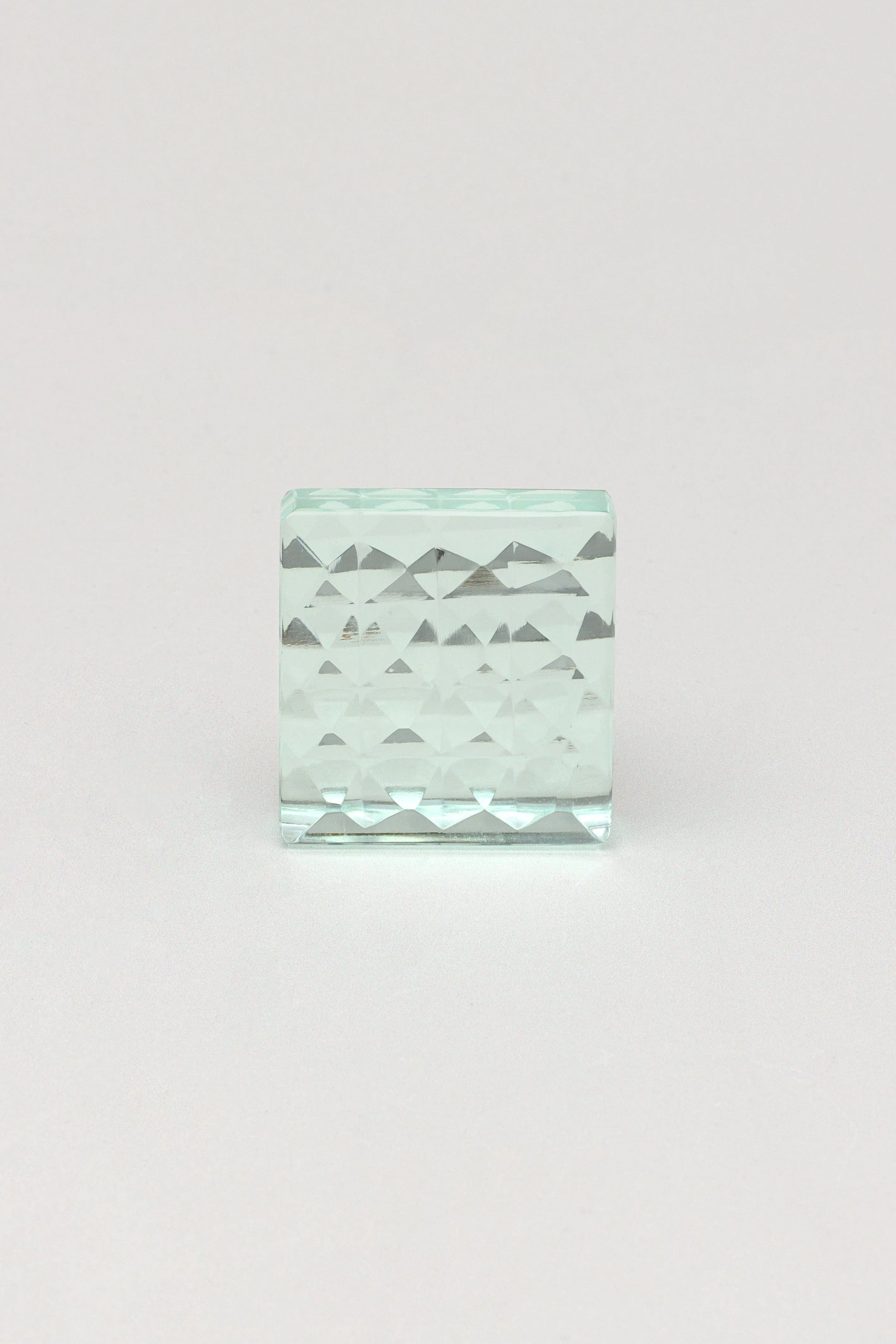 Luciano Crystal Clear Diamond Cut Mirror Glass Knobs