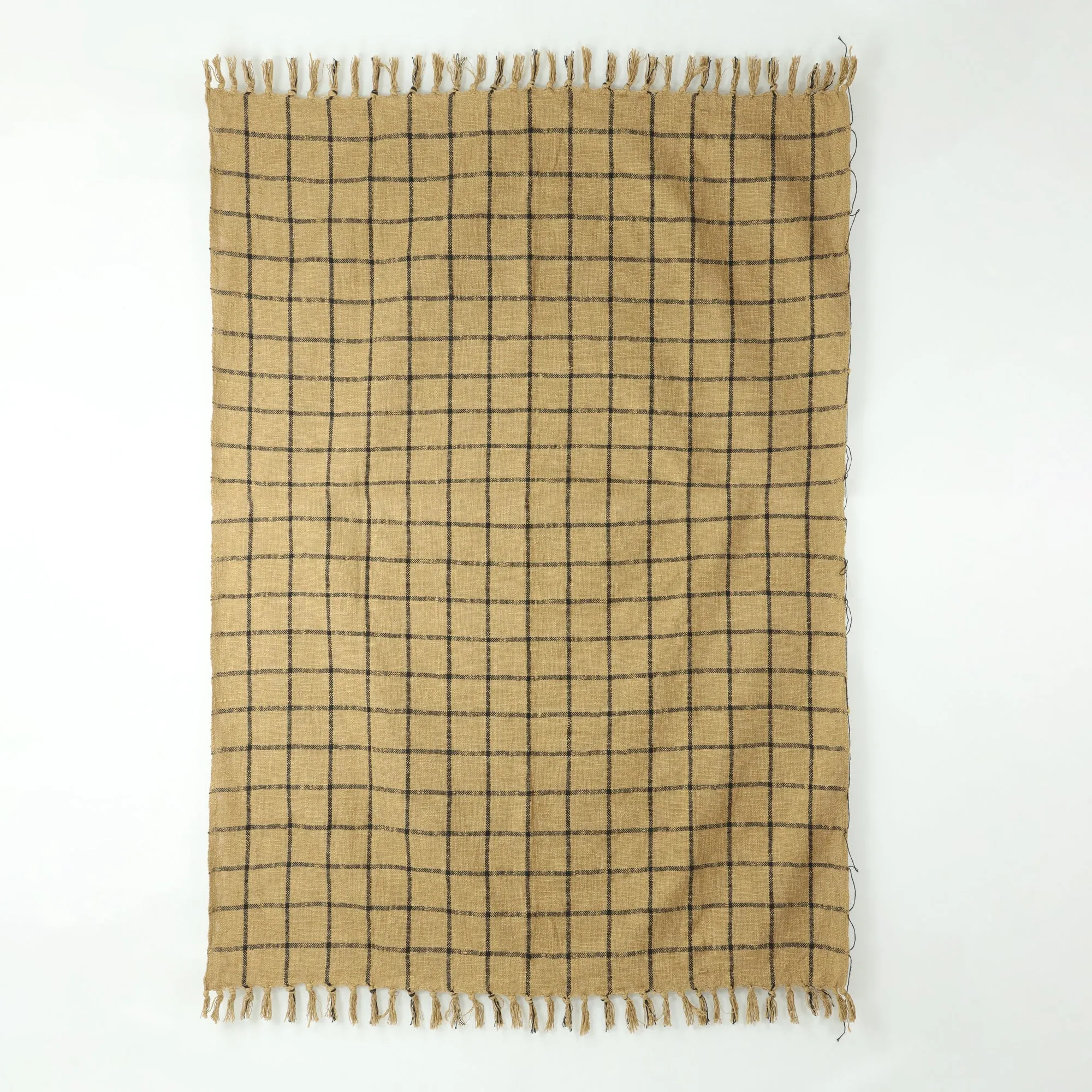 Luxury Black Stripes Pure Cotton Throw Blanket For Couch