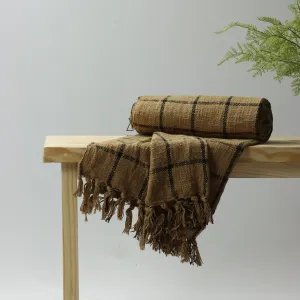Luxury Black Stripes Pure Cotton Throw Blanket For Couch