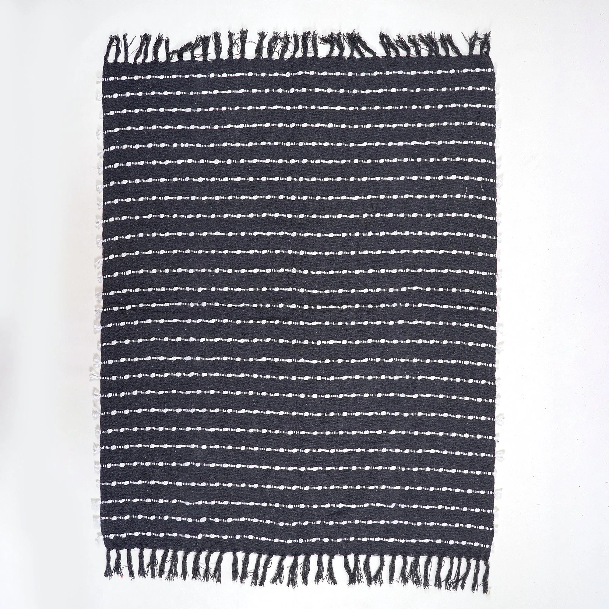 Luxury Soft Black Cotton Woven Blanket Throw For Couch Decor