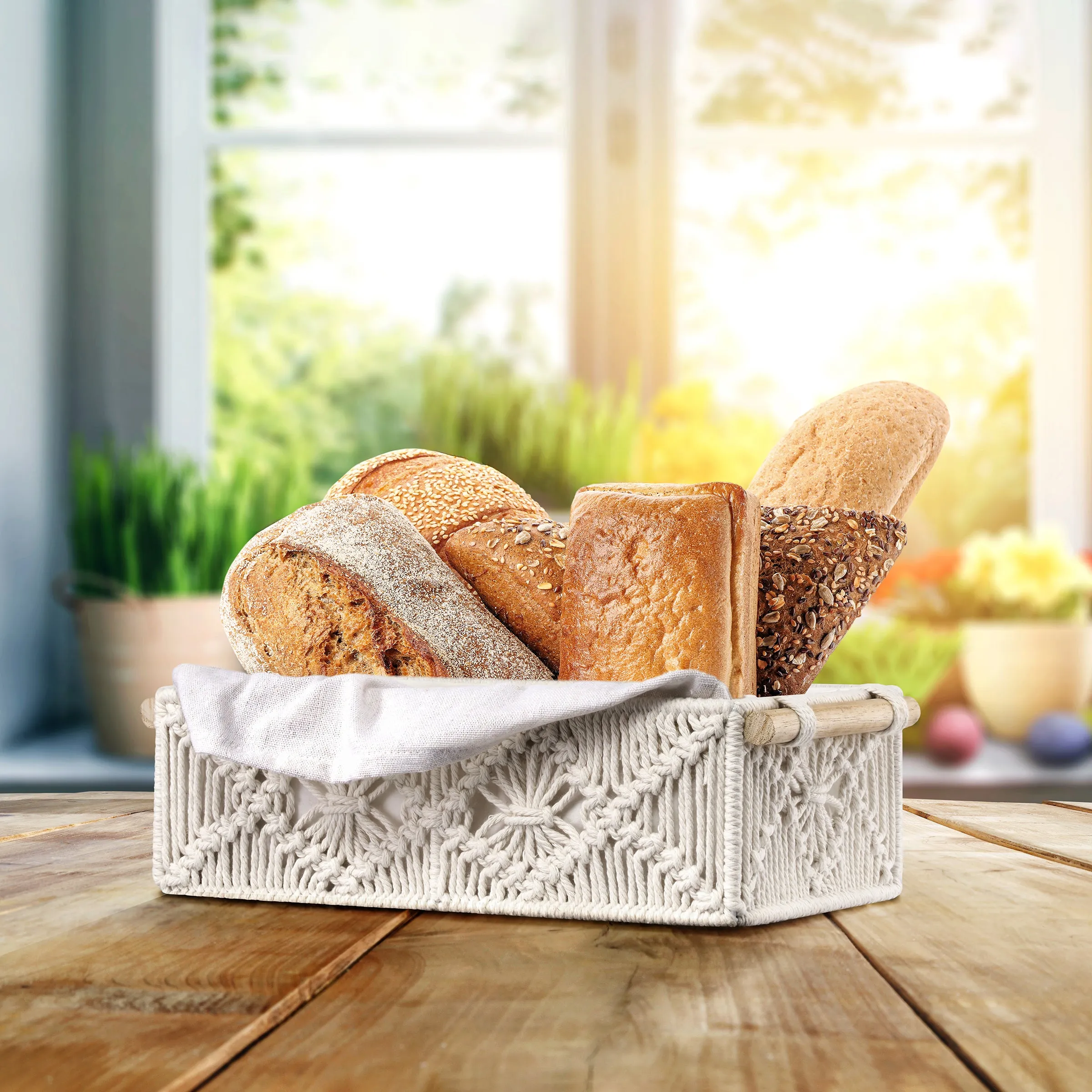 Macrame Boho Decor Baskets (Set of 2)