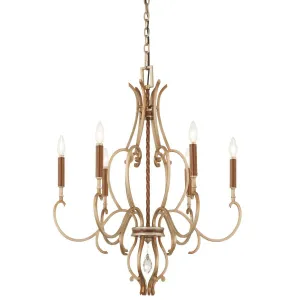 Magnolia Manor 27 in. 6 lights Chandelier Bronze & Gold finish