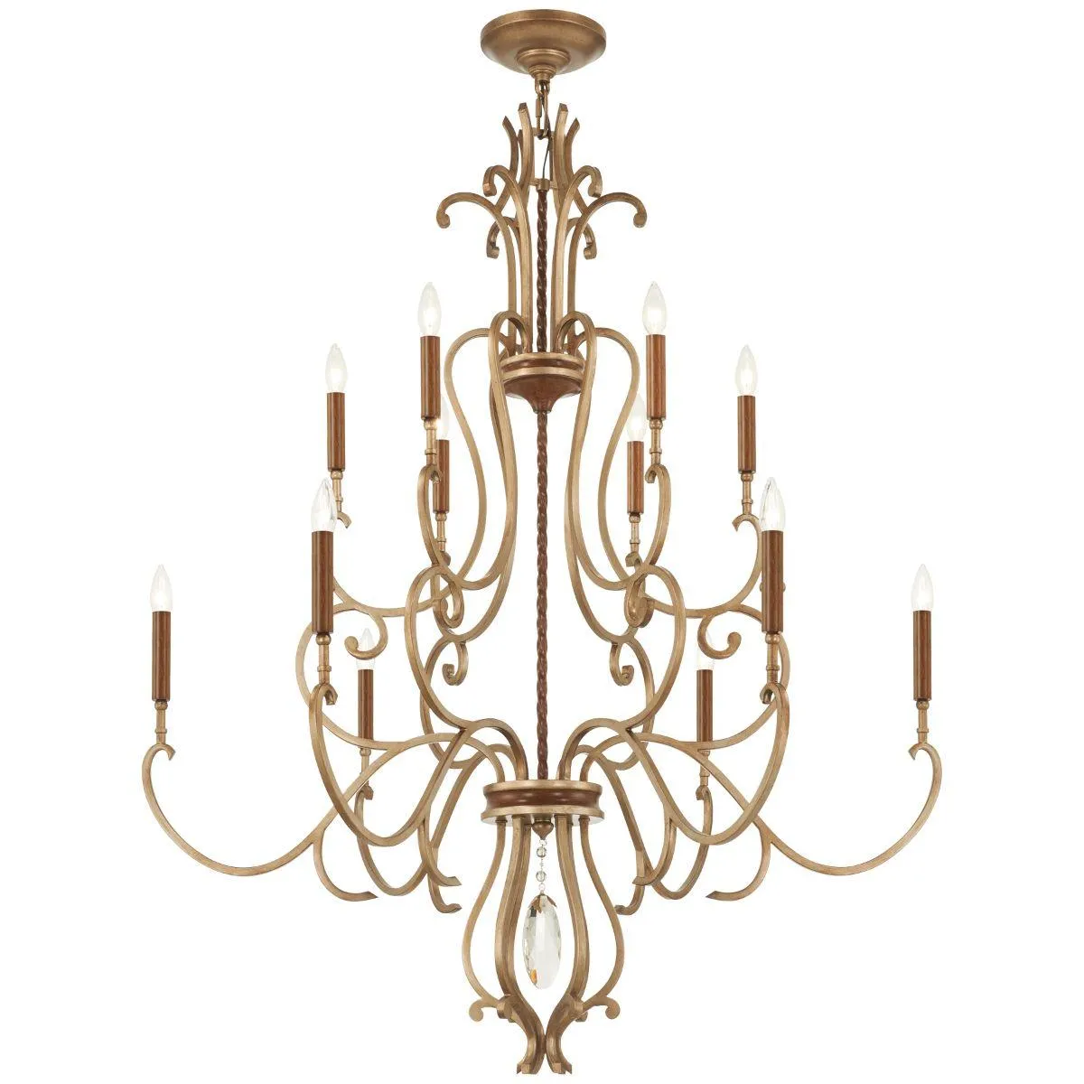 Magnolia Manor 42 in. 12 lights Chandelier Bronze & Gold finish