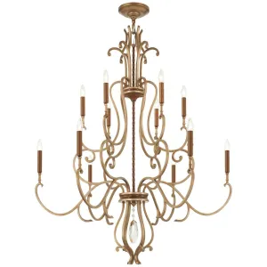 Magnolia Manor 42 in. 12 lights Chandelier Bronze & Gold finish