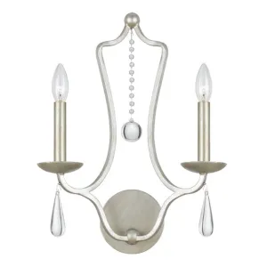 Manning Silver Leaf Wrought Iron 2 Light Sconce