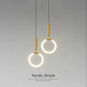 Mansion Gold LED Pendant Chandeliers for Bedside and Dining Room