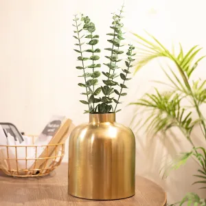 Market99 Iron Flower vase for Home Decor and Living Room Vintage Decor Antique Décor Vase for Flower Pot, Gift, Home Décor | Perfect for Office Table Decoration and Showcasing Decoration Item- 16.5 X 16.5 X 20 Cm (Gold)