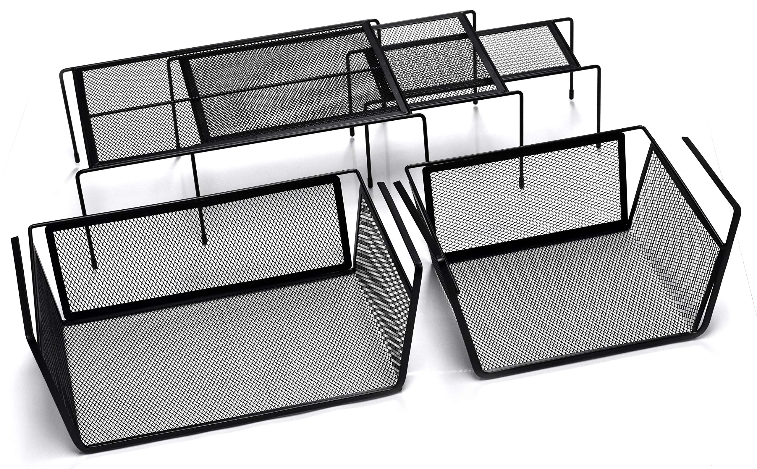 Masirs 5 Piece Kitchen Cabinet Organizer Set with Shelves and Baskets