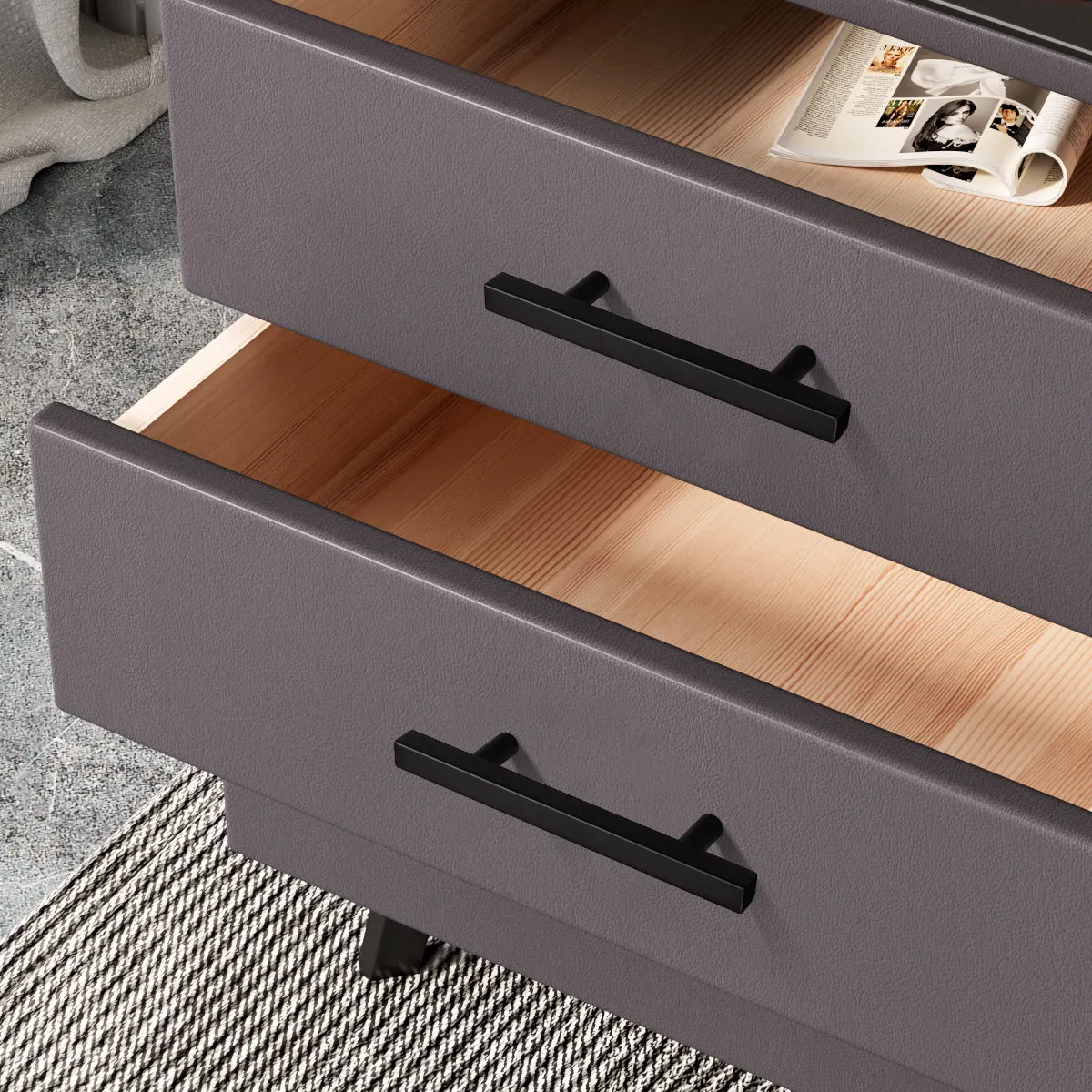 Matte Black Stainless Steel Cabinet Handles Drawer Pulls (2-1/2'' - 7-1/2'') - PDDJ16HBK