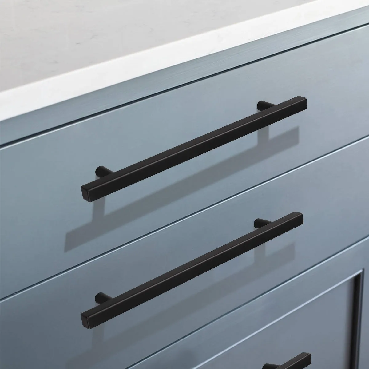 Matte Black Stainless Steel Cabinet Handles Drawer Pulls (2-1/2'' - 7-1/2'') - PDDJ16HBK