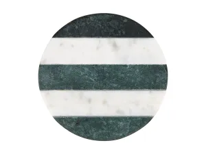 Maxwell & Williams Coaster Collective Round Marble Coaster 10cm - Green Stripe
