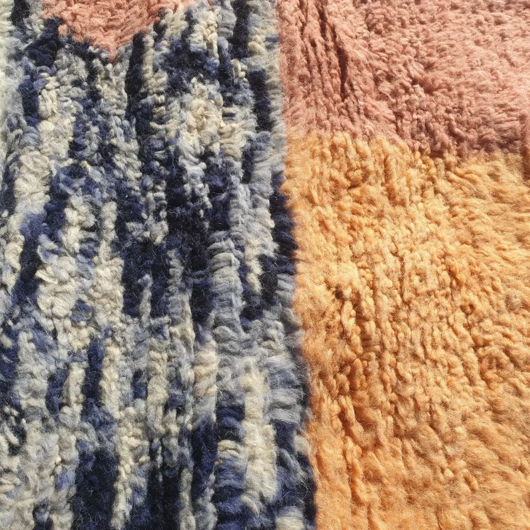 Mcharka | Authentic Soft Beni Ourain Moroccan Rug | 4'70x7'54 Ft | 143x230 cm
