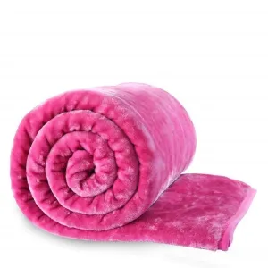 Mehlawat 500 TC Mink Floral Embossed Super Soft Heavy Single Bed Velvet AC Blanket for Winter Mink Blankets for Winter, Lightweight Kambal (Pink, Single - 85x56 Inch)