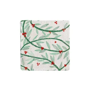 Mele Leaf Lei Fabric Coaster