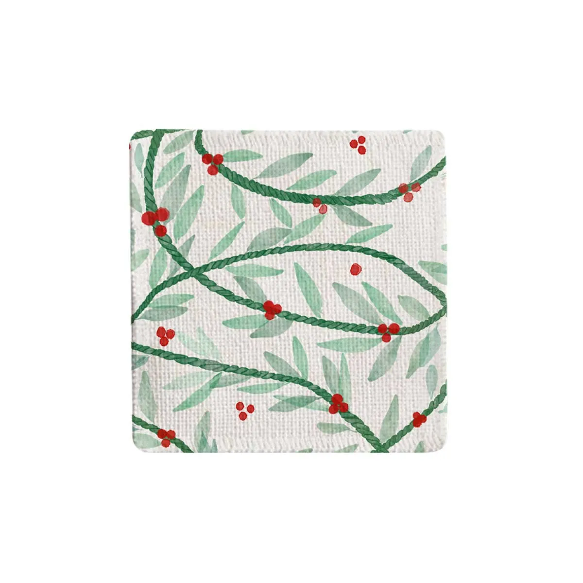 Mele Leaf Lei Fabric Coaster