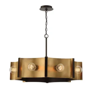 Metallo 30 in. 8 Lights Chandelier Brass Finish