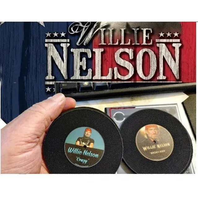 Mid South Products Willie Nelson Vinyl Circular Coaster, Set of 4