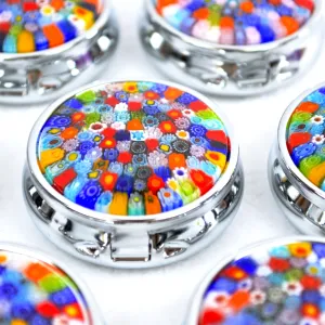 Millefiori Pill Boxes, Various Colors, Handmade In Italy