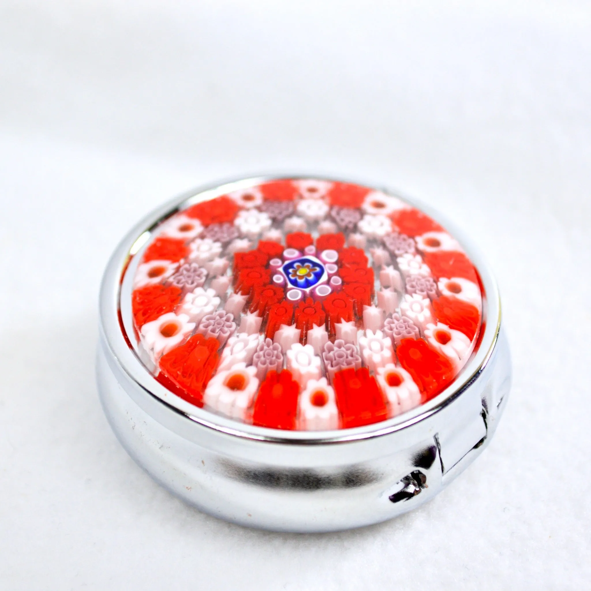 Millefiori Pill Boxes, Various Colors, Handmade In Italy