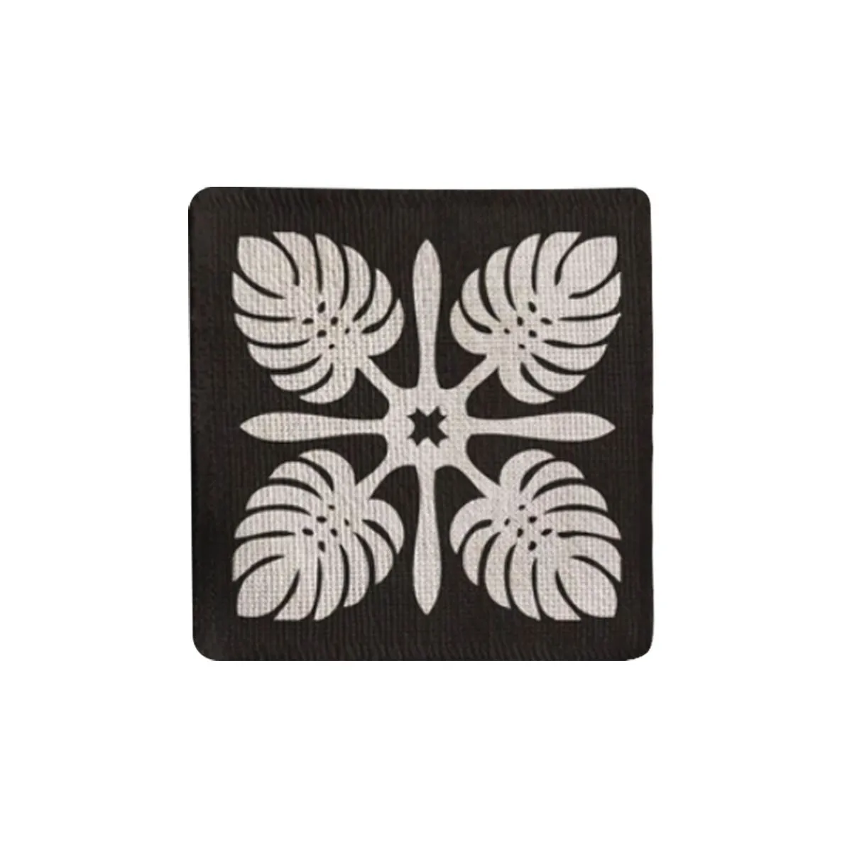 Monstera BW Fabric Coaster