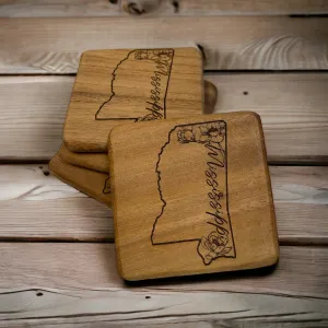 MS Magnolia Coasters - Solid Walnut