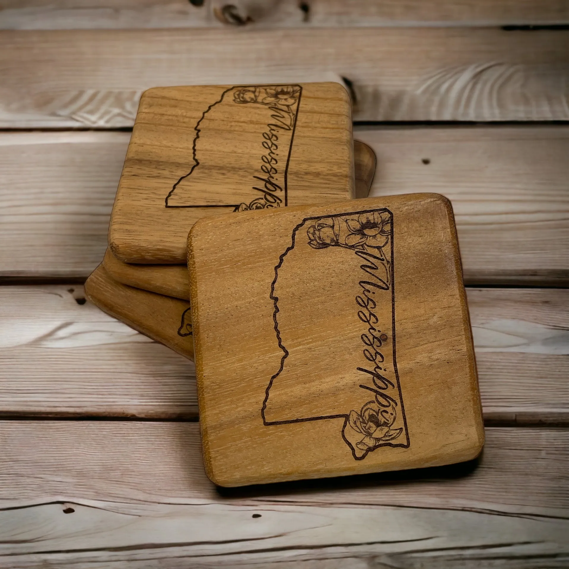 MS Magnolia Coasters - Solid Walnut