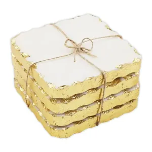 Mudpie Gold Marble Coaster Set, 4-Piece