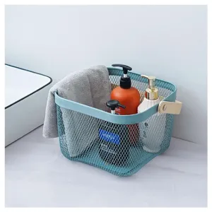 Multi-Functional Mesh Storage Basket with a Wooden Handle -SQ GREY