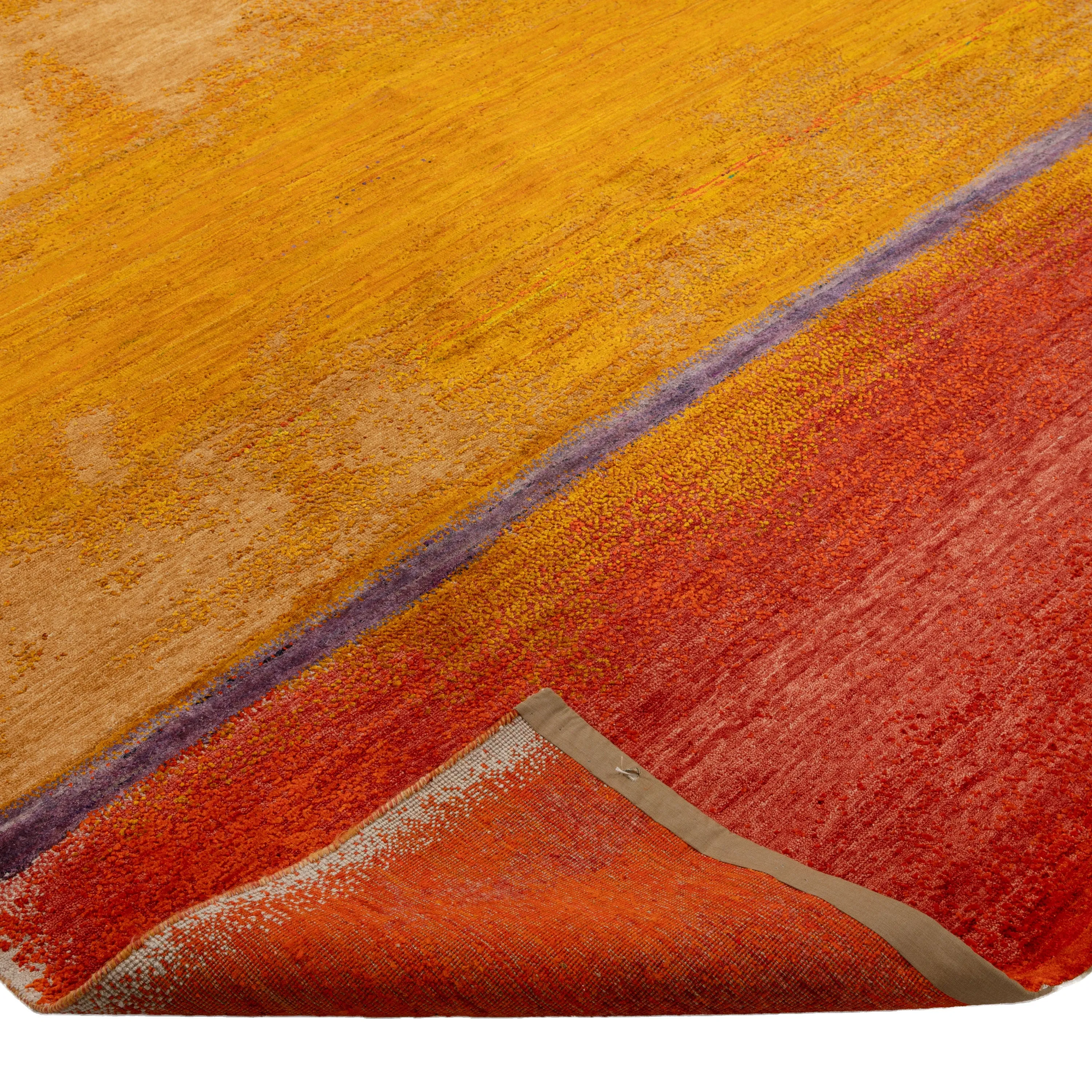 Multicolored Modern Abstract Area Rug - 8' x 10'