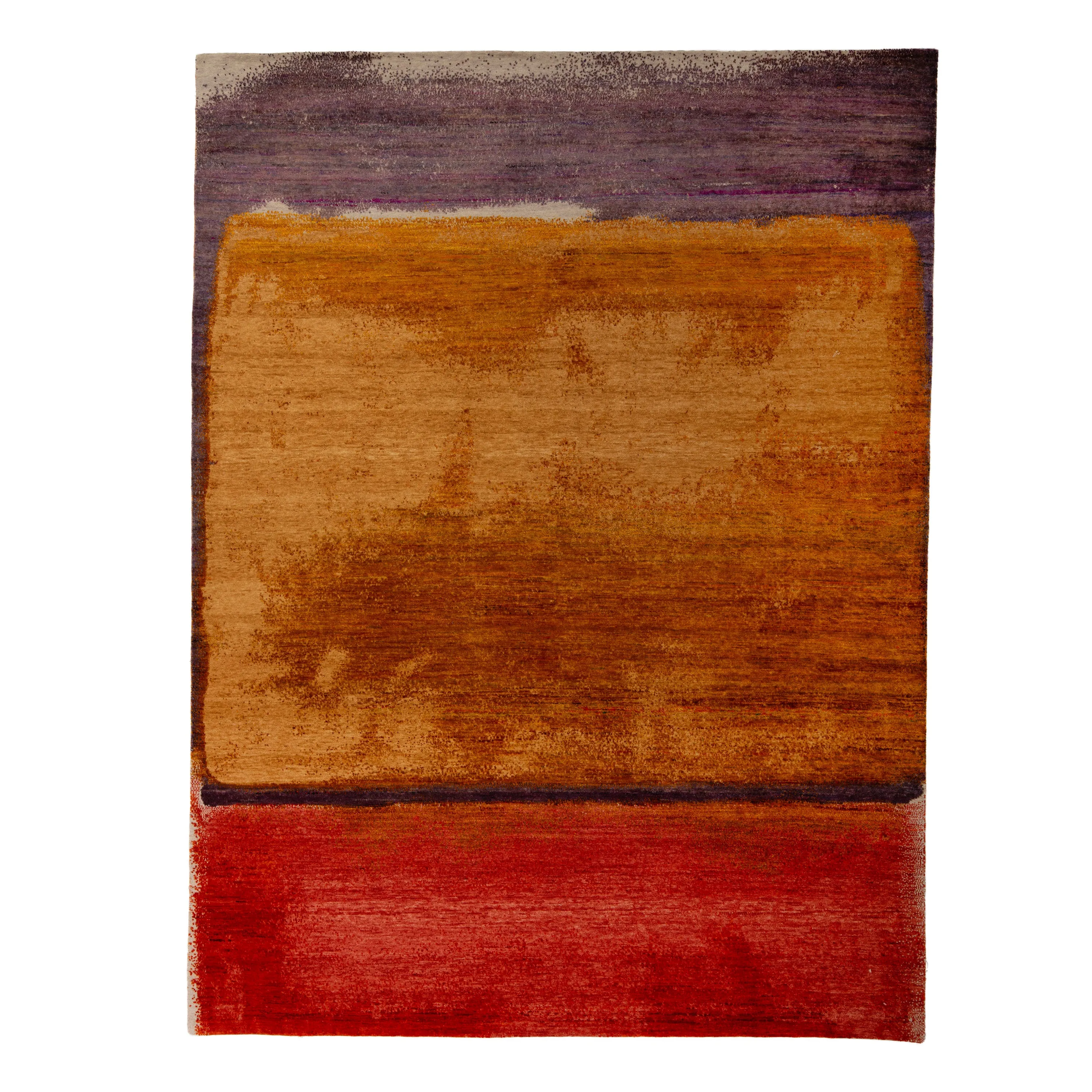 Multicolored Modern Abstract Area Rug - 8' x 10'