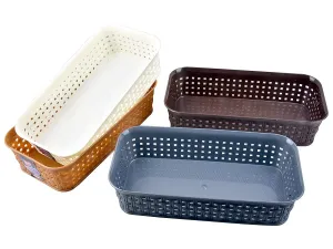 Nabhya Space 5 Pieces Multipurpose Plastic Storage Basket, Multicolor, Small Size Storage Basket (5Pc Set)