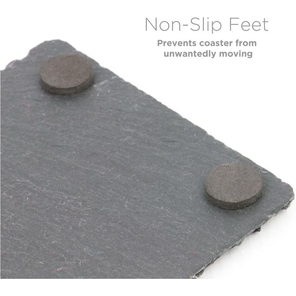 Natural Slate Drinks Coasters - Set of 8 - Non-Slip - Mason & White