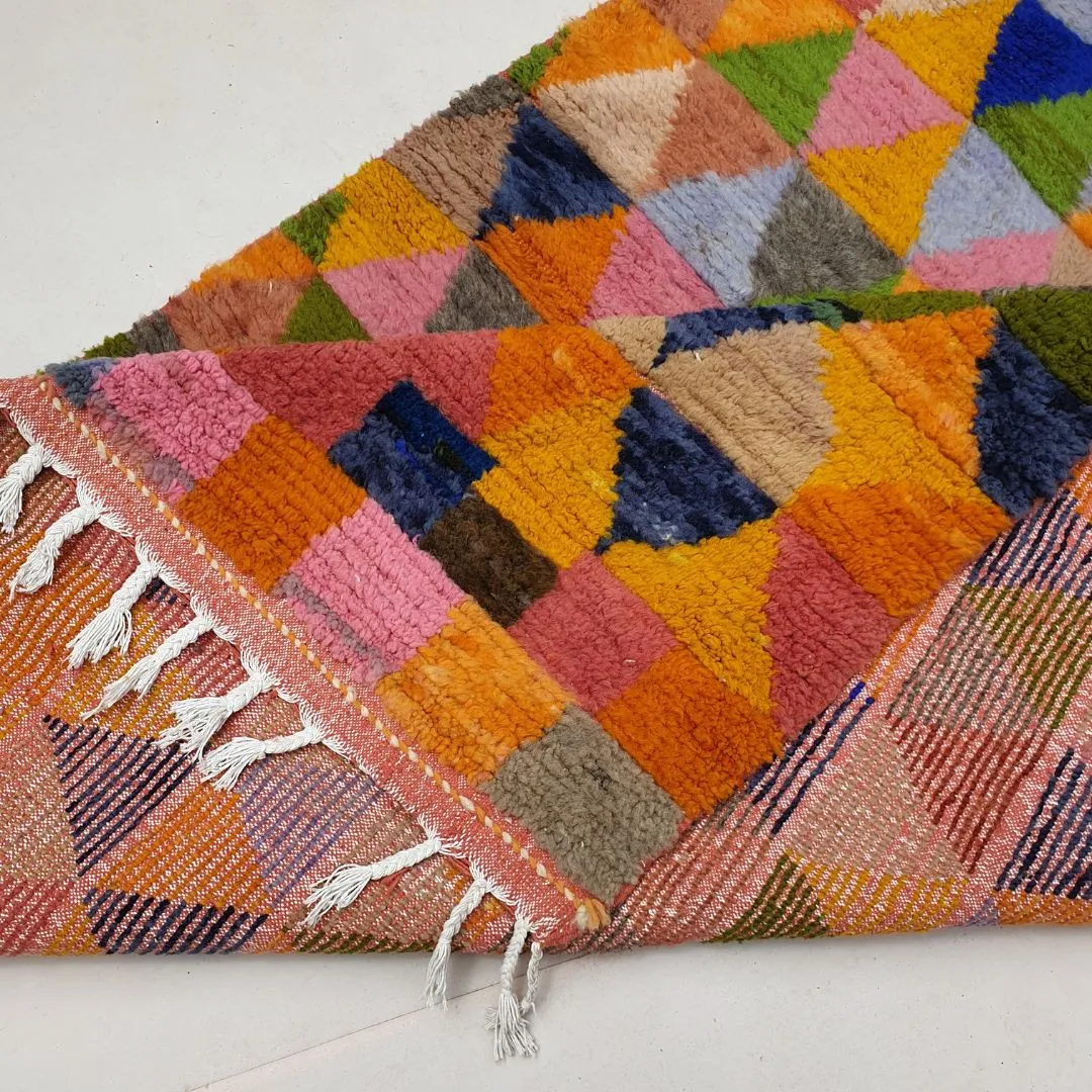 Nesarha | Multicolored Soft Beni Ourain 5x8 Moroccan Rug | 5'41x8'10 Ft | 165x247 cm