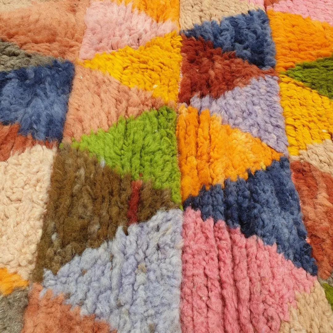 Nesarha | Multicolored Soft Beni Ourain 5x8 Moroccan Rug | 5'41x8'10 Ft | 165x247 cm