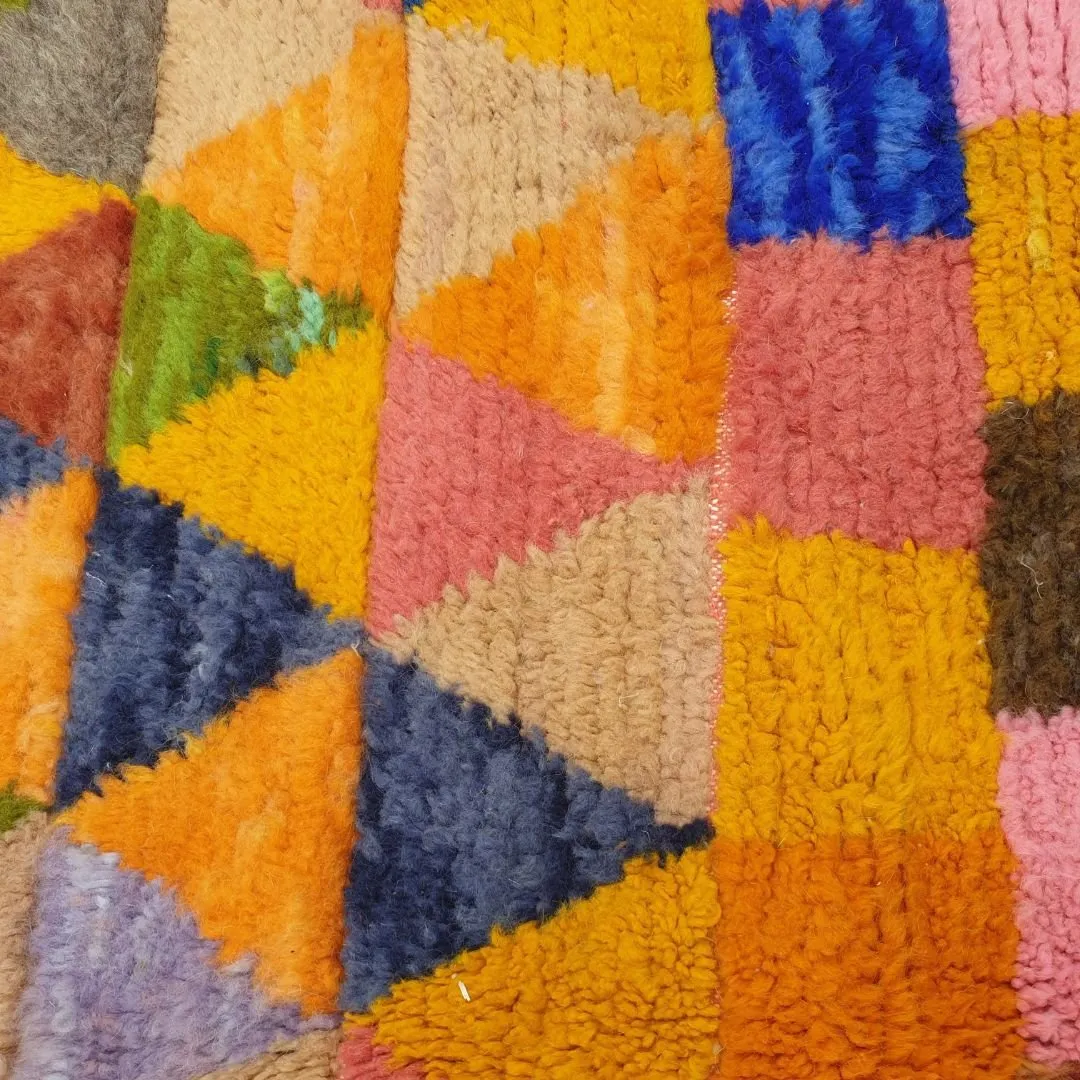 Nesarha | Multicolored Soft Beni Ourain 5x8 Moroccan Rug | 5'41x8'10 Ft | 165x247 cm