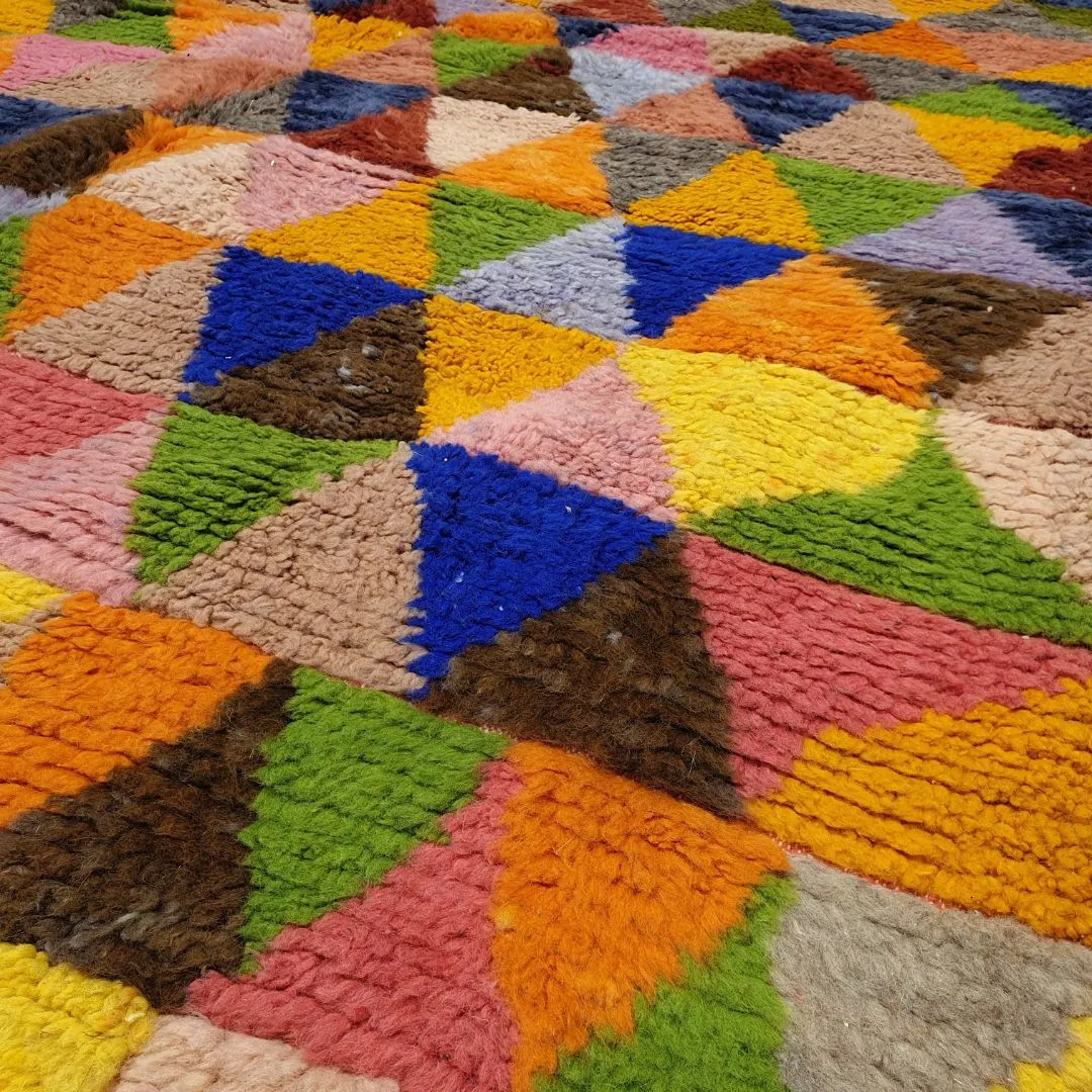 Nesarha | Multicolored Soft Beni Ourain 5x8 Moroccan Rug | 5'41x8'10 Ft | 165x247 cm