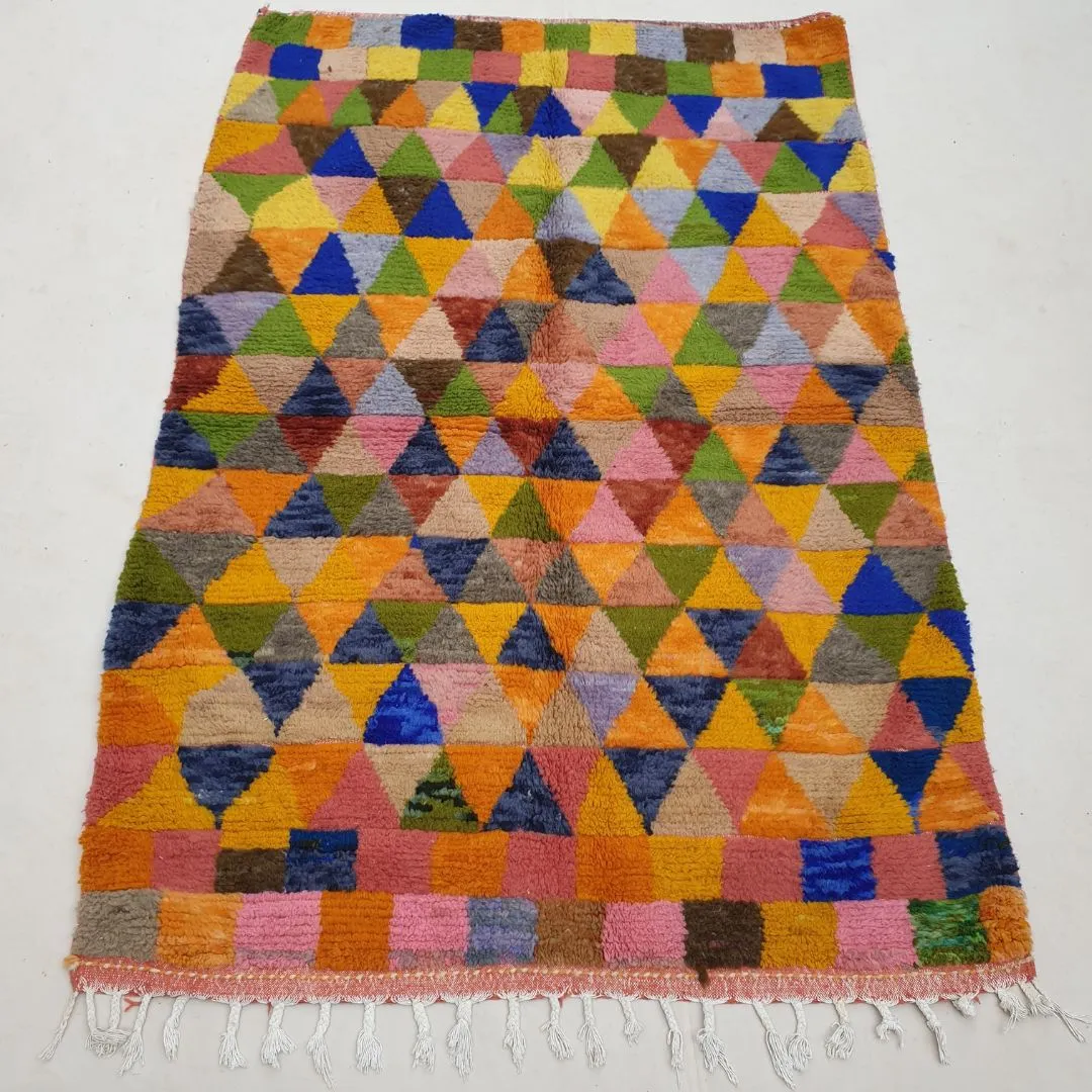 Nesarha | Multicolored Soft Beni Ourain 5x8 Moroccan Rug | 5'41x8'10 Ft | 165x247 cm