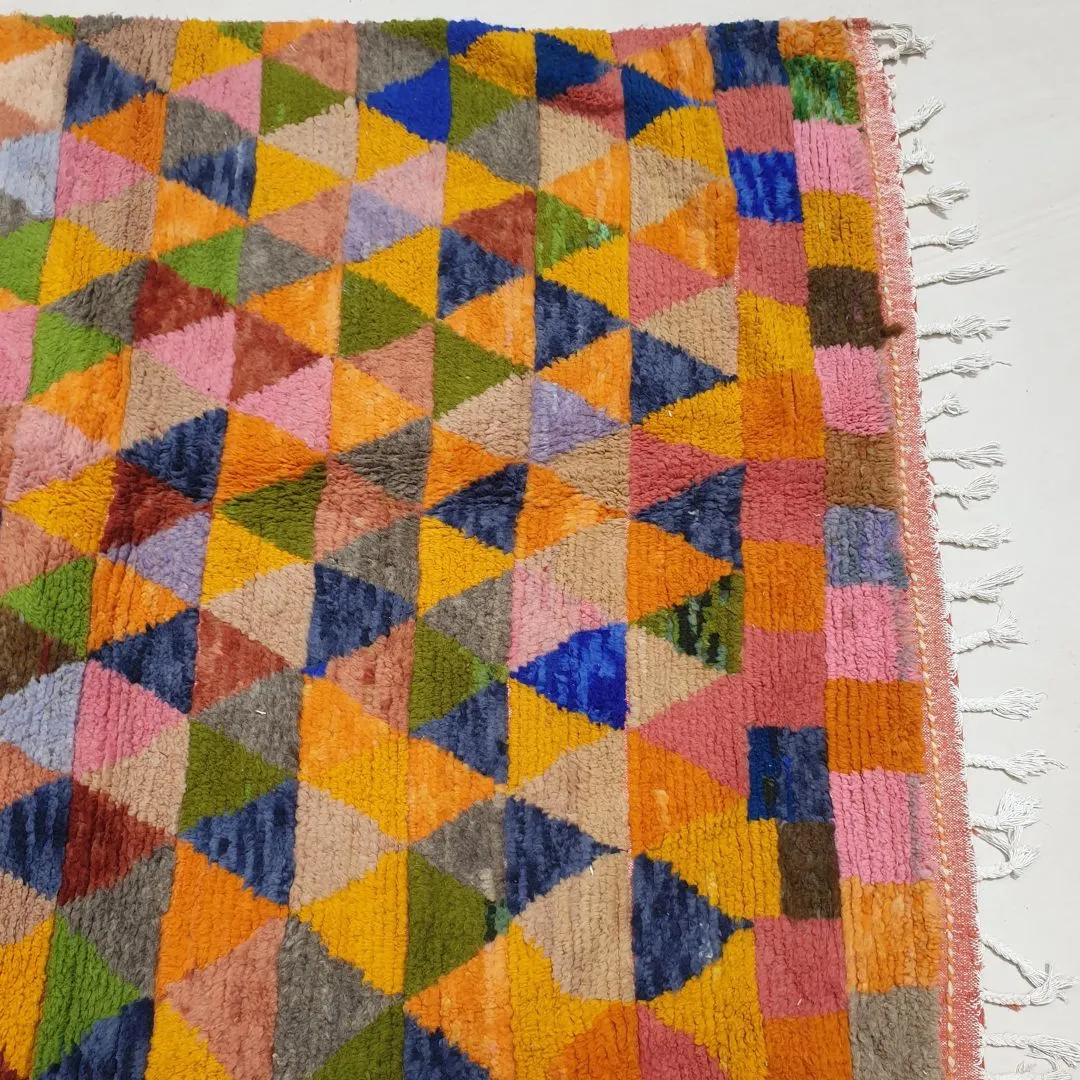 Nesarha | Multicolored Soft Beni Ourain 5x8 Moroccan Rug | 5'41x8'10 Ft | 165x247 cm