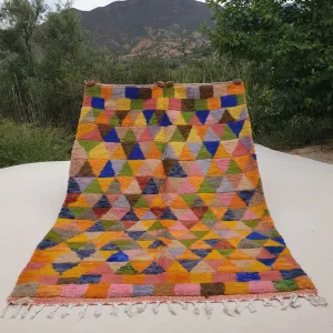 Nesarha | Multicolored Soft Beni Ourain 5x8 Moroccan Rug | 5'41x8'10 Ft | 165x247 cm