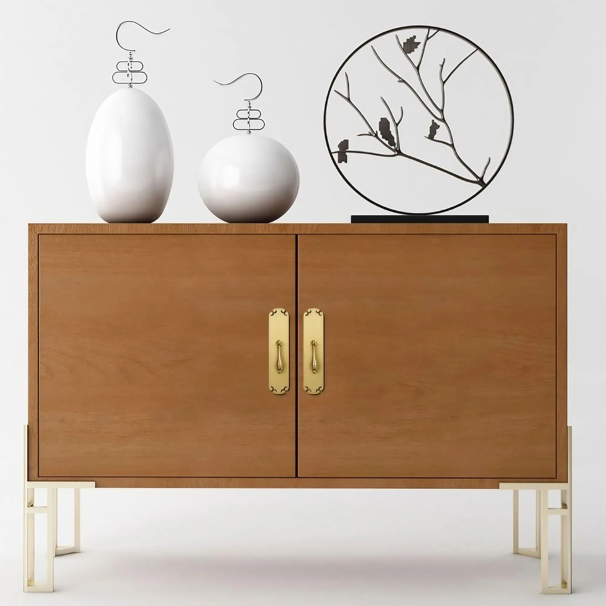 New Chinese Style Brass Drop Pulls with Backplate Drawer Knobs