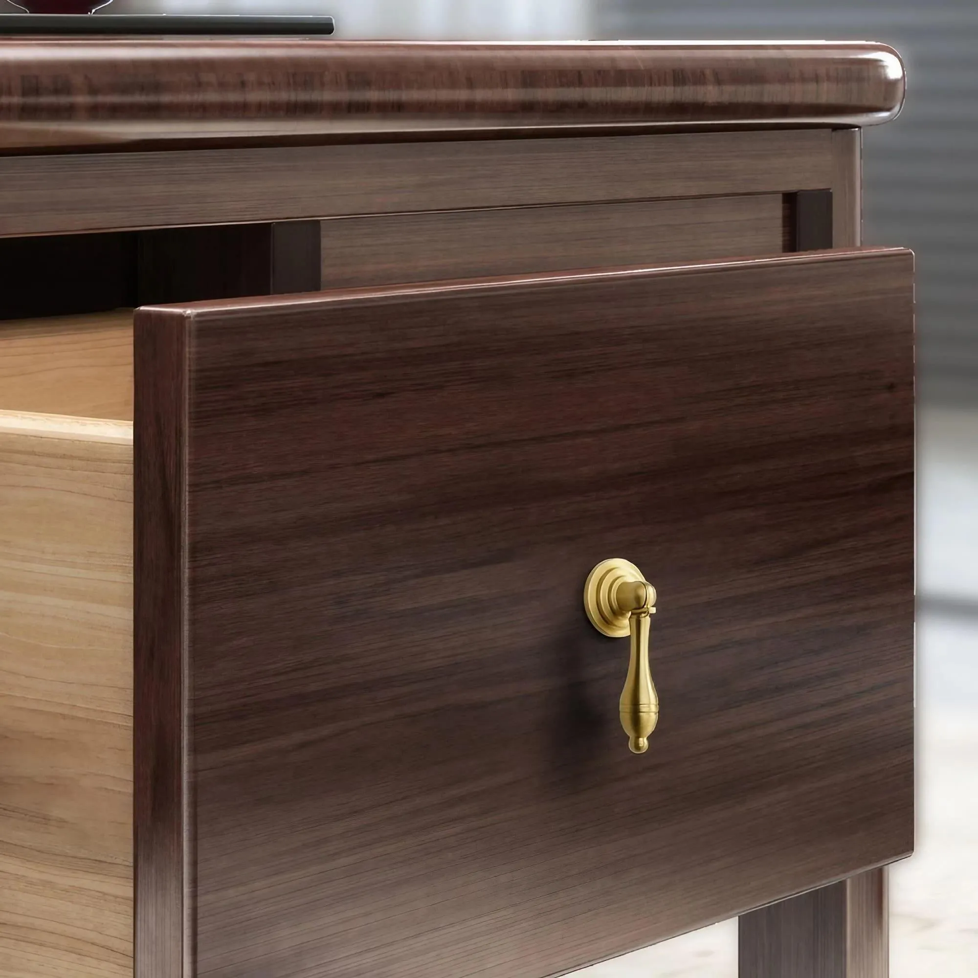 New Chinese Style Brass Drop Pulls with Backplate Drawer Knobs