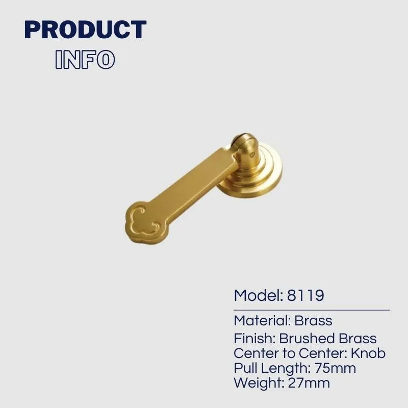 New Chinese Style Brass Drop Pulls with Backplate Drawer Knobs