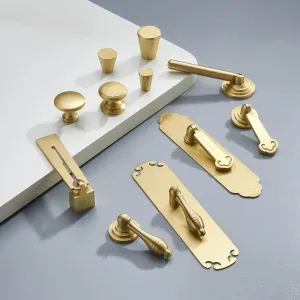 New Chinese Style Brass Drop Pulls with Backplate Drawer Knobs