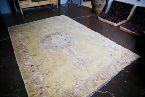Old Oushak Rug 6.10ftx10ft
