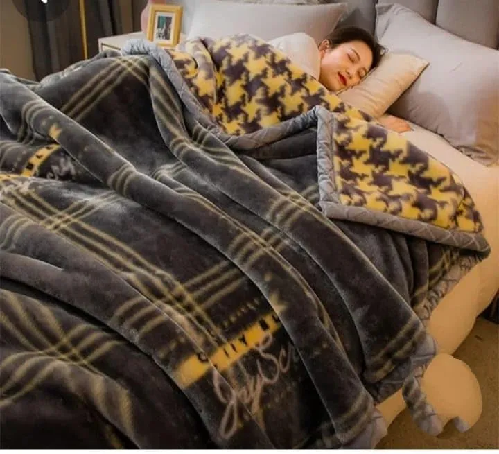 OMAJA HOME Ultra Soft Luxurious Embossed Very Warm Korean Mink Single Bed Blanket Double ply, Supersoft Blanket with Ultra Soft Satin Multicolor (Lightweight) (Multicolor14)