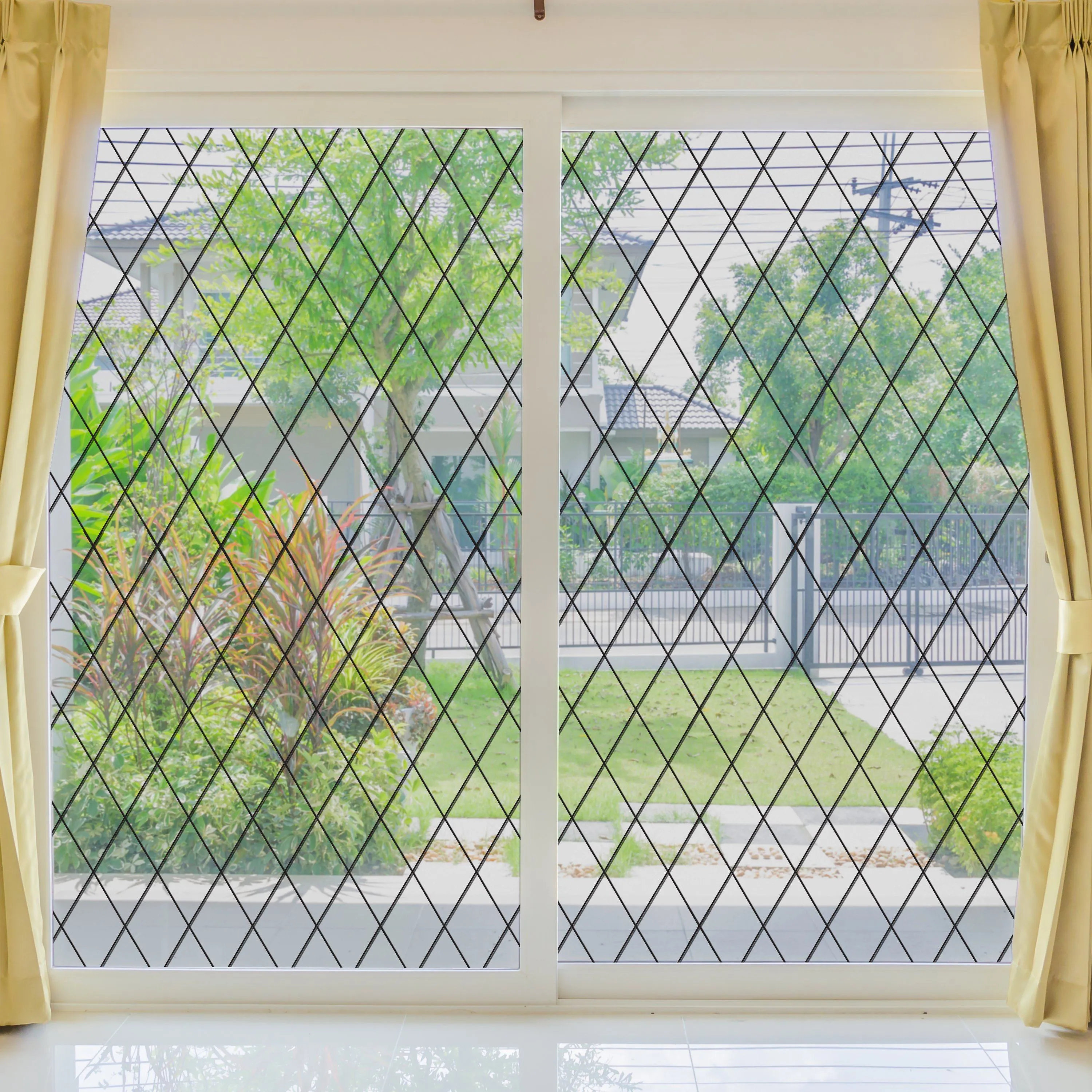 Orleans Leaded Glass | Privacy or See Thru  (Static Cling)