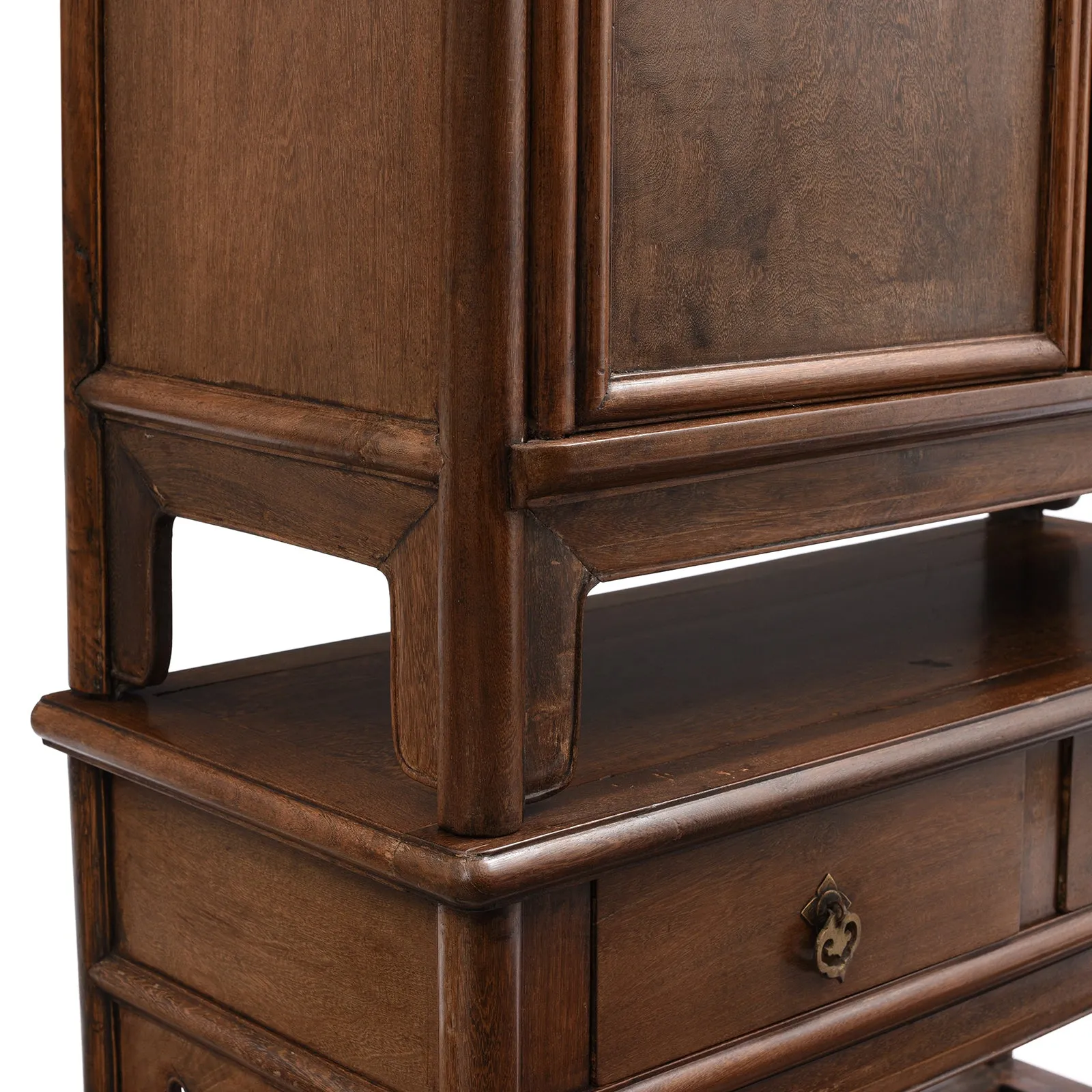 Pair of Chinese Jichimu Yuanjiaogui Cabinets On Stands - Qing Dynasty