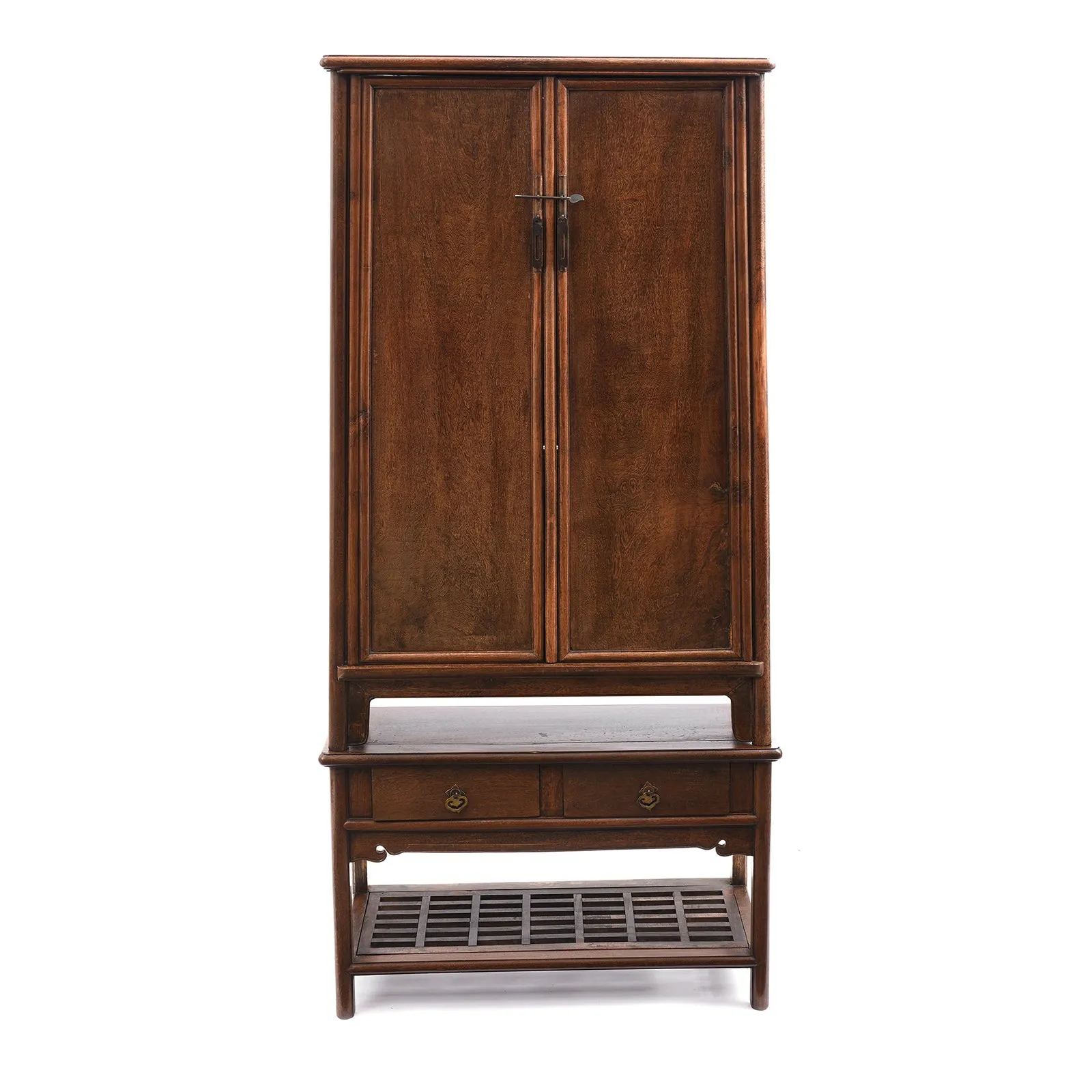 Pair of Chinese Jichimu Yuanjiaogui Cabinets On Stands - Qing Dynasty
